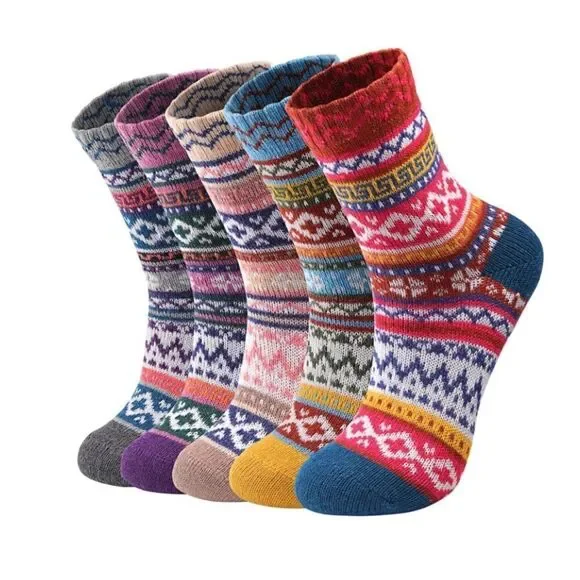 Nordic style wool winter socks